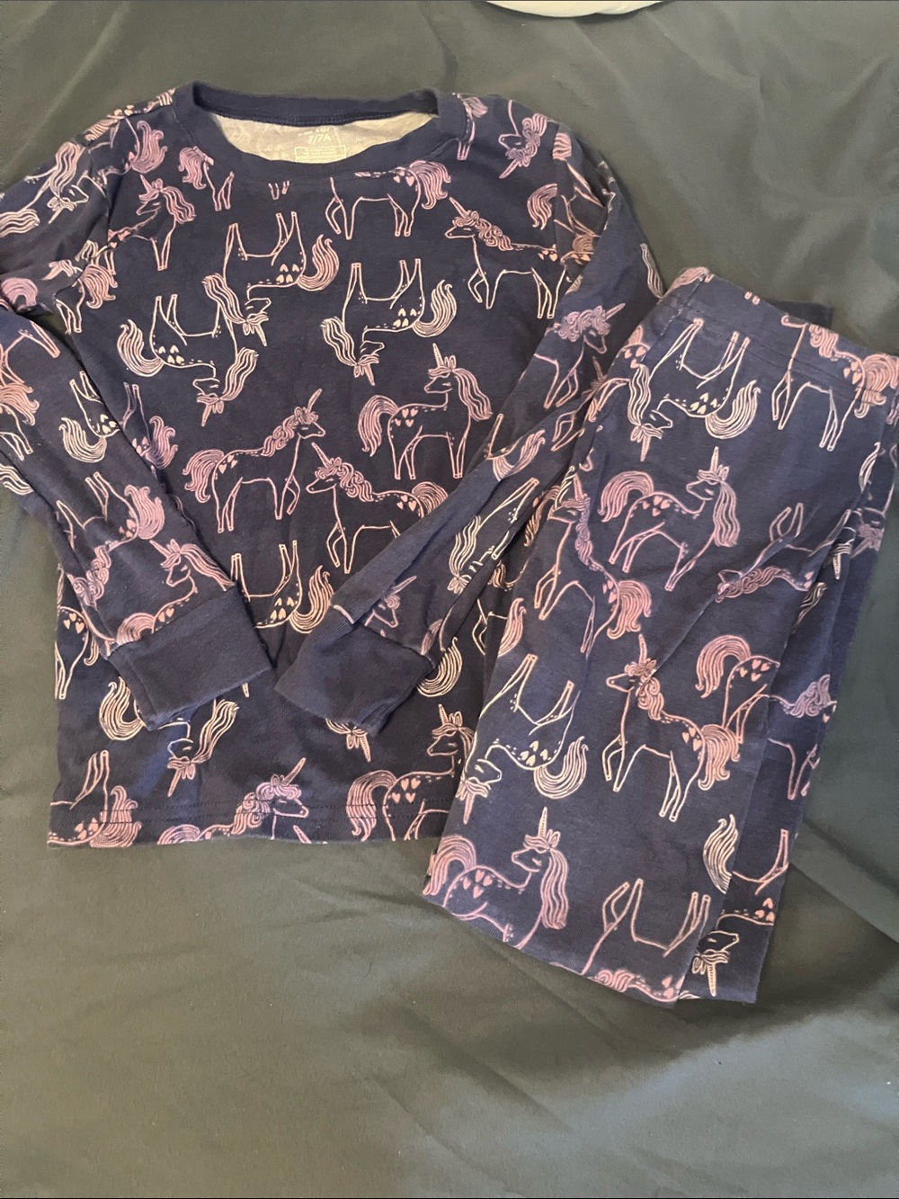 Carter's Navy Pajama Set with Pink Unicorns